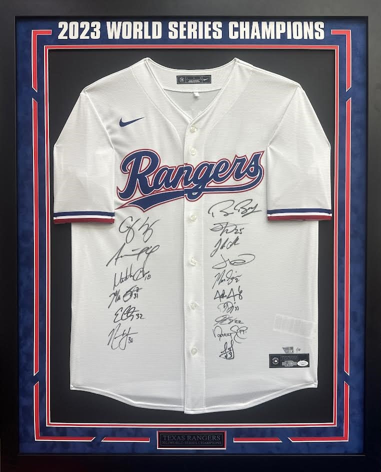 Texas Rangers 2023 World Series Champions Autographed Hand Signed Team Jersey - JSA LOA
