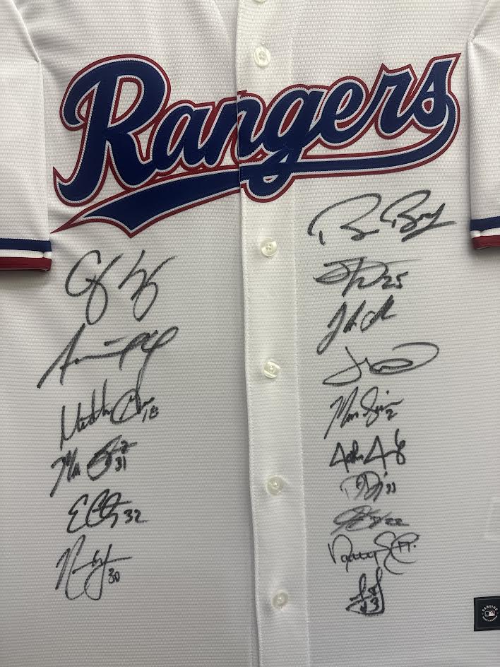 Texas Rangers 2023 World Series Champions Autographed Hand Signed Team Jersey - JSA LOA