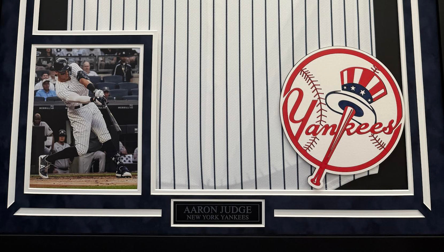 Aaron Judge Autographed Hand Signed Custom Framed New York Yankees Jersey - PSA/DNA COA