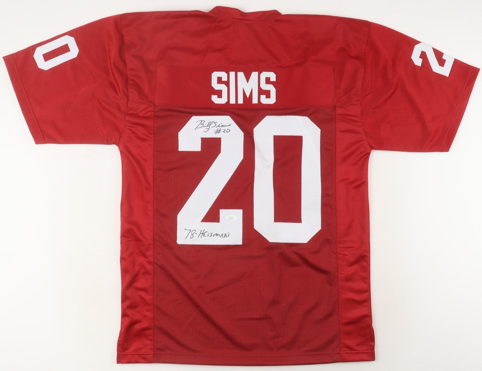Billy Sims Autographed Hand Signed Custom Oklahoma Sooners Jersey w/ Insc. - JSA COA