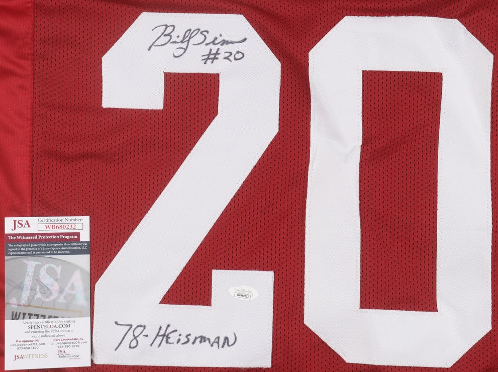 Billy Sims Autographed Hand Signed Custom Oklahoma Sooners Jersey w/ Insc. - JSA COA