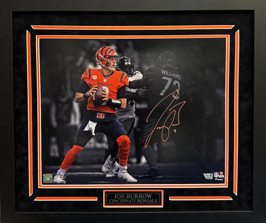 Joe Burrow Autographed Hand Signed Custom Framed Cincinnati Bengals 16x20 Photo - Fanatics COA
