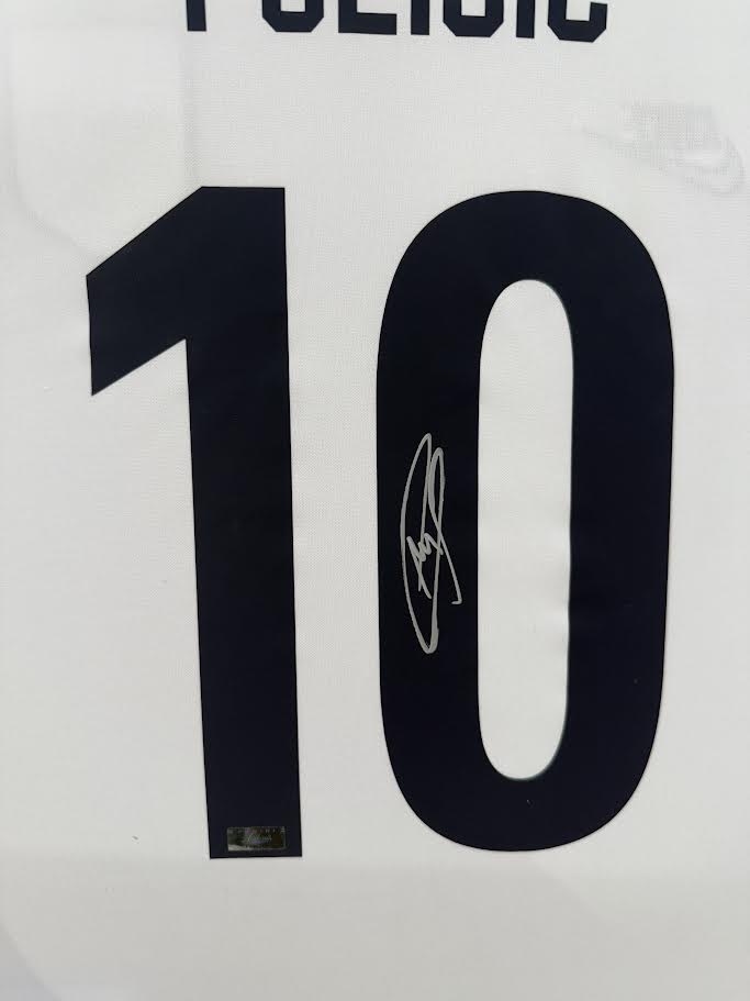 Christian Pulisic Autographed Hand Signed Custom Framed United States Men's National Team Jersey - Panini COA