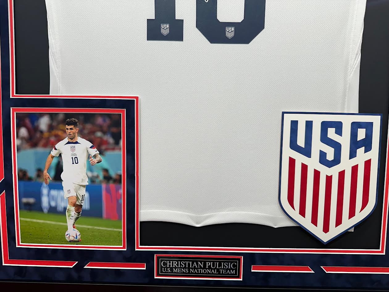 Christian Pulisic Autographed Hand Signed Custom Framed United States Men's National Team Jersey - Panini COA