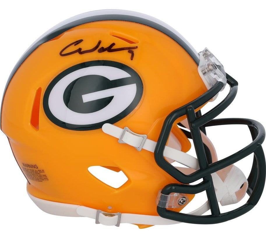 Christian Watson Autographed Hand Signed Green Bay Packers Mini Helmet - Fanatics COA