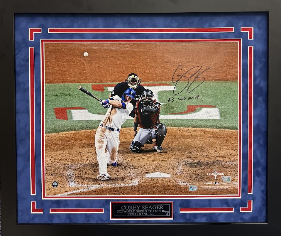 Corey Seager Autographed Hand Signed Custom Framed 16x20 Texas Rangers Photo W/ Inscription - Fanatics COA