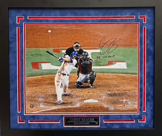 Corey Seager Autographed Hand Signed Custom Framed 16x20 Texas Rangers Photo W/ Inscription - Fanatics COA