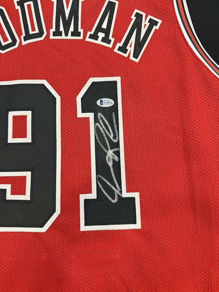 Dennis Rodman Autographed Hand Signed Custom Chicago Bulls Jersey - Beckett COA