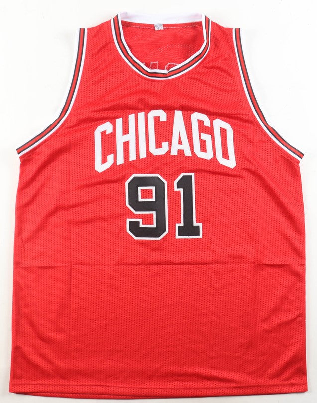 Dennis Rodman Autographed Hand Signed Custom Chicago Bulls Jersey - Beckett COA