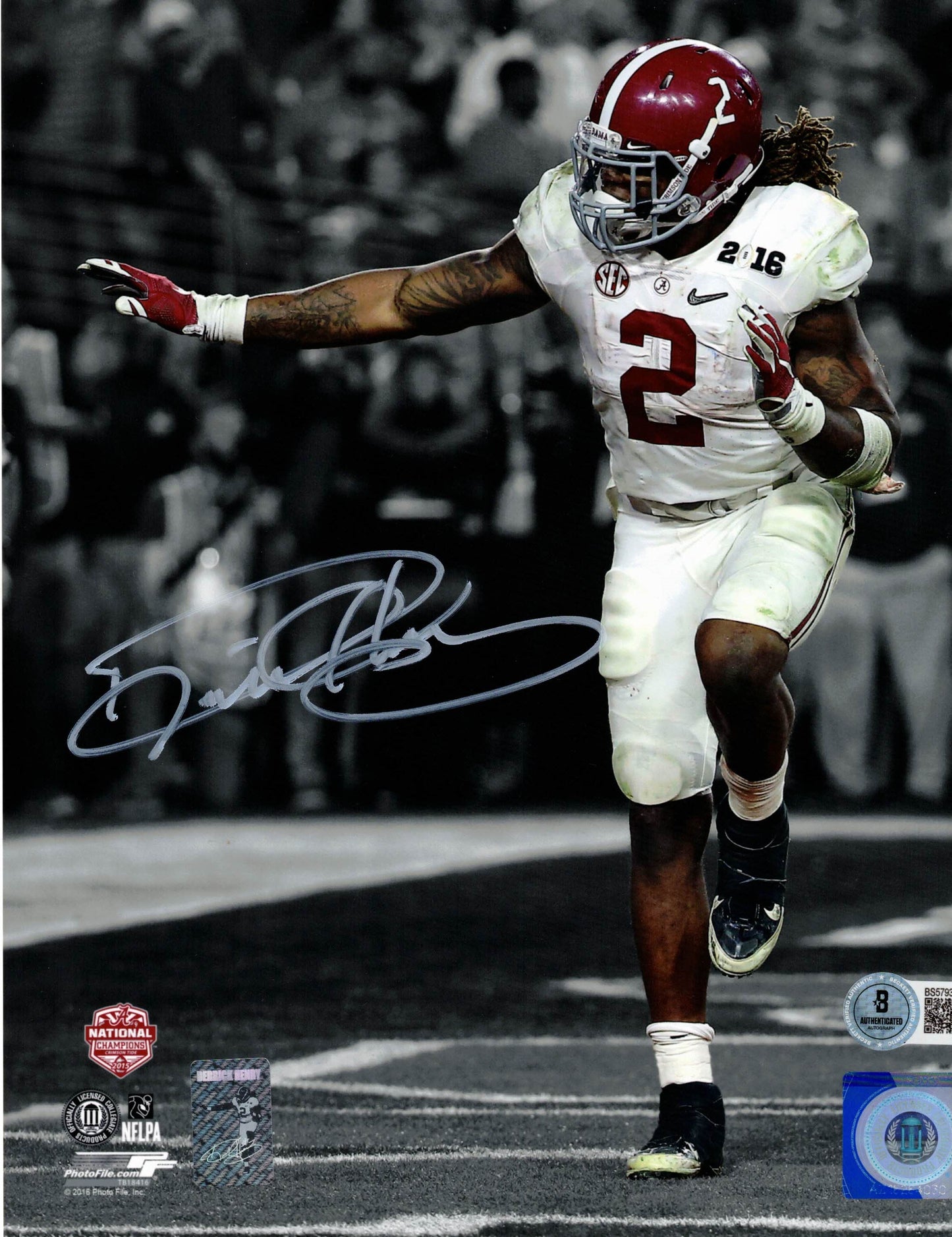 Derrick Henry Autographed Hand Signed 8x10 Alabama Crimson Tide Photo - Beckett COA