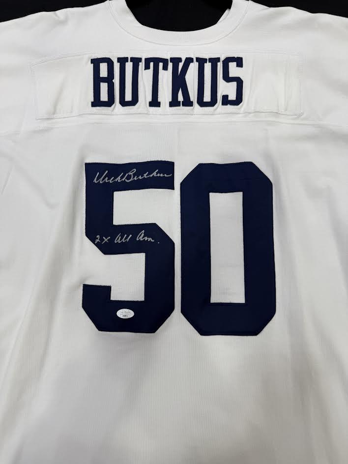 Dick Butkus Autographed Hand Signed Custom Illinois Fighting Illini Jersey W/ Inscription - JSA COA