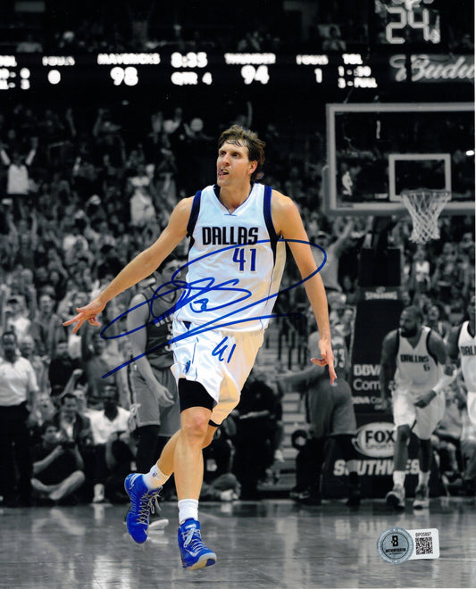 Dirk Nowitzki Autographed Hand Signed Dallas Mavericks 8x10 Vertical Photo - Beckett COA