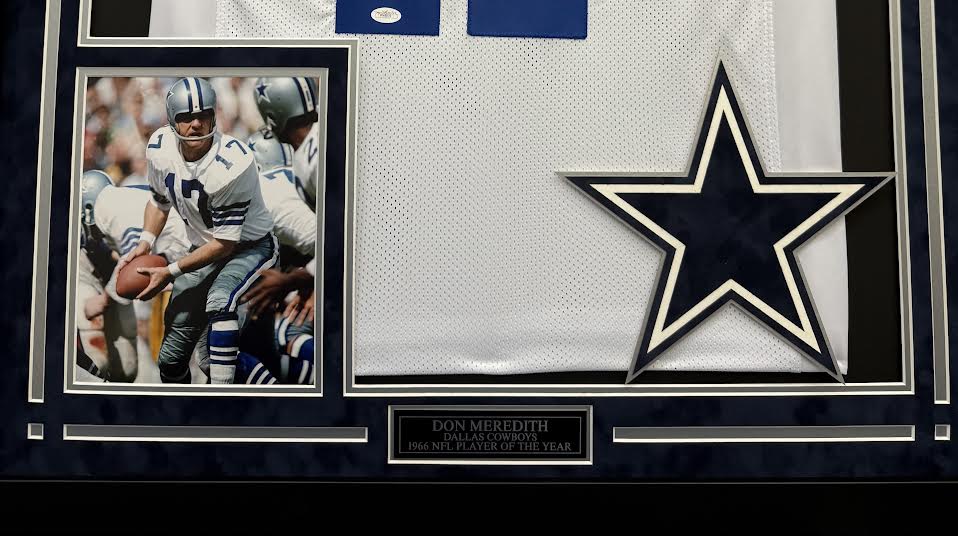 Don Meredith Autographed Hand Signed Custom Framed Dallas Cowboys Jersey - JSA COA