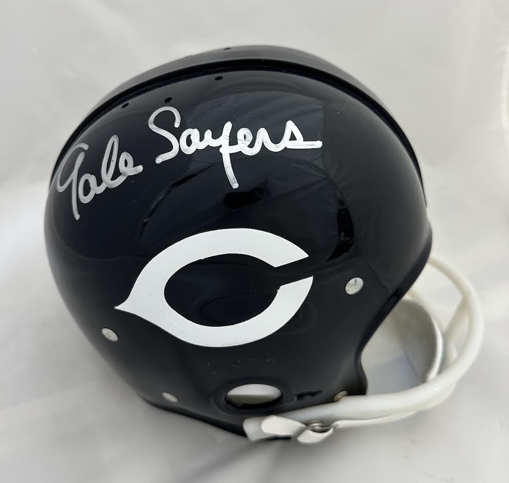 chicago bears motorcycle helmet Gale Sayers Autographed Hand Signed Full Size Replica TK Chicago Bears – Signature Collectibles