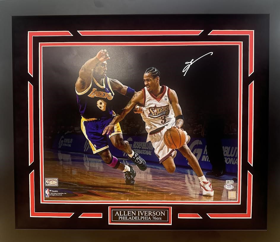 Allen Iverson Autographed Hand Signed Custom Framed 16x20 Photo - PSA COA