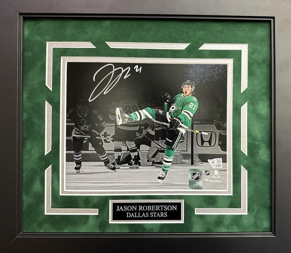 Jason Robertson Autographed Hand Signed Custom Framed 8x10 Dallas Stars Photo - Fanatics COA