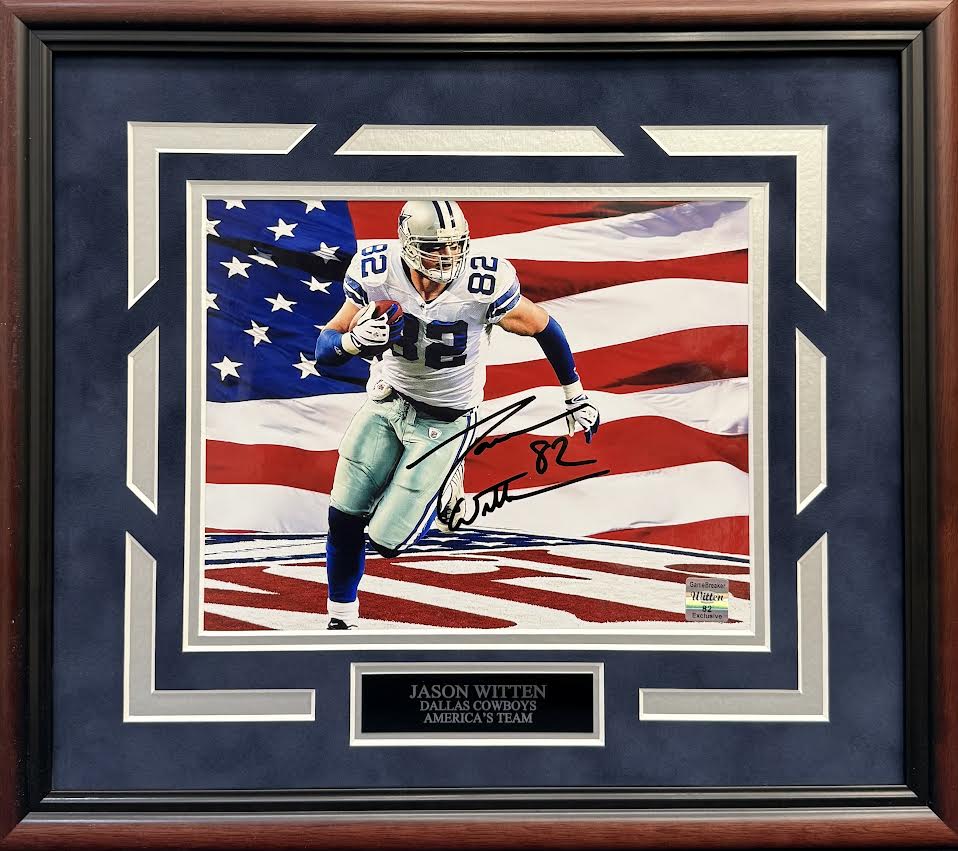 Jason Witten Autographed Hand Signed Custom Framed 8x10 Dallas Cowboys Photo - Jason Witten Holo