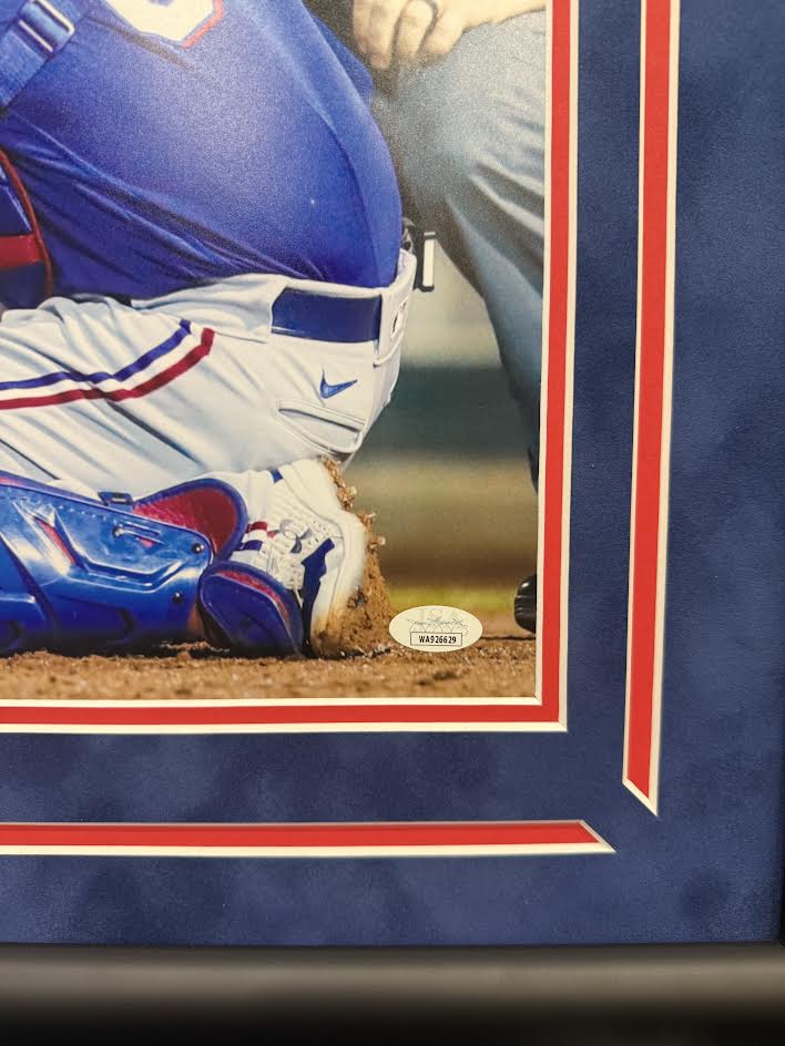 Jonah Heim Autographed Hand Signed Custom Framed 16x20 Texas Rangers Photo - JSA COA