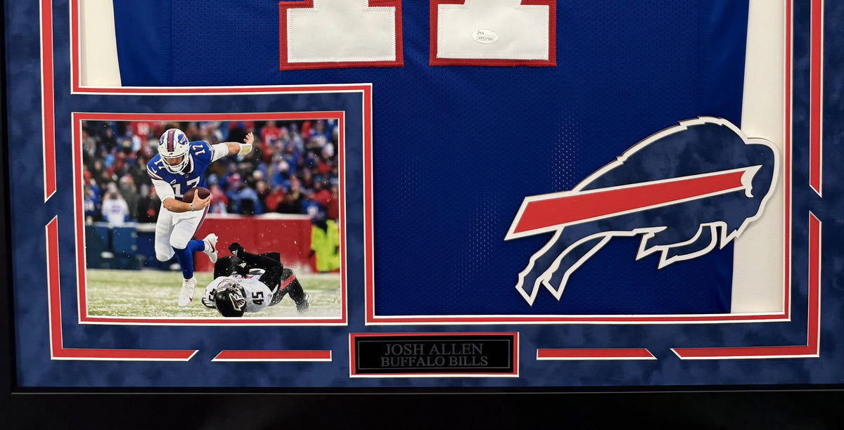 Josh Allen Autographed Hand Signed Custom Framed Buffalo Bills Jersey - JSA COA