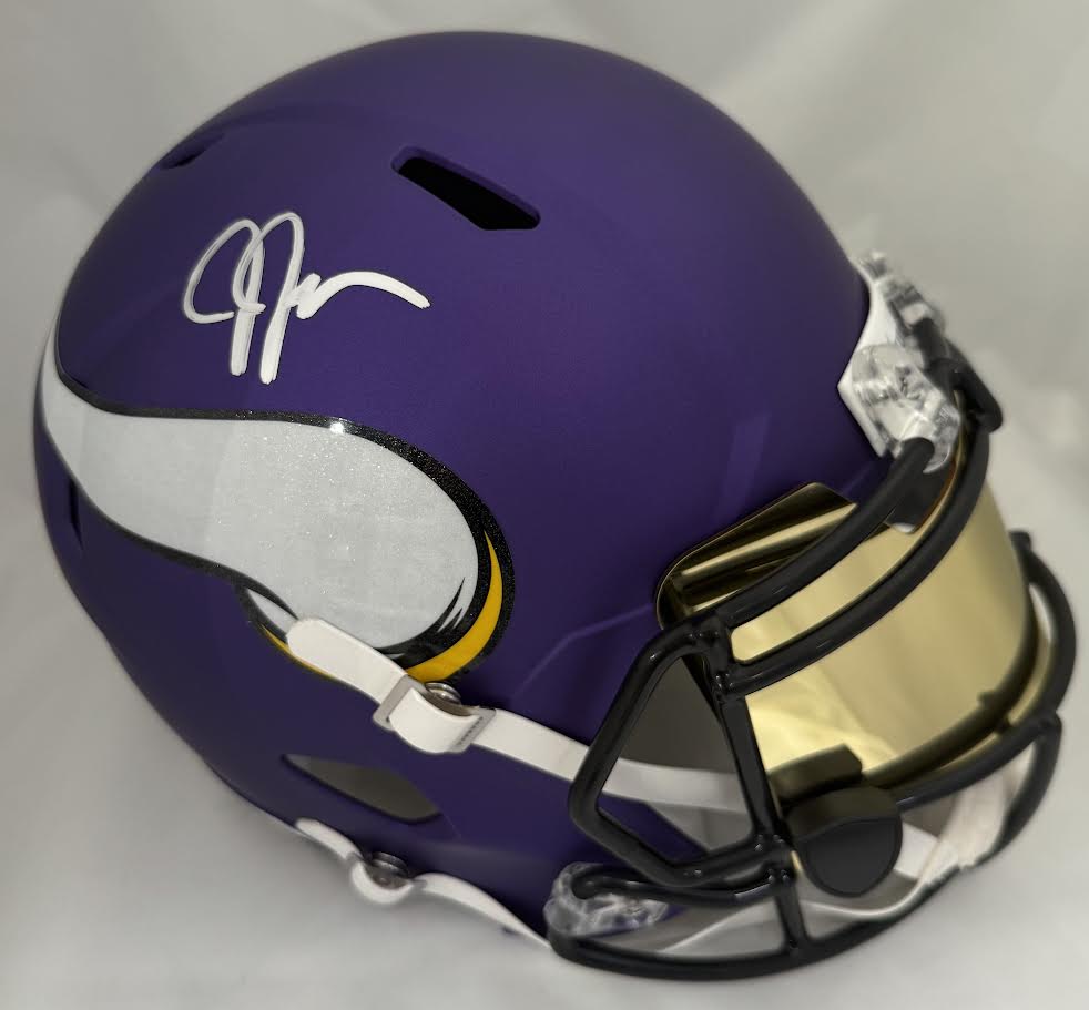 Justin Jefferson Autographed Hand Signed Full Size Replica Minnesota Vikings Helmet - Beckett COA
