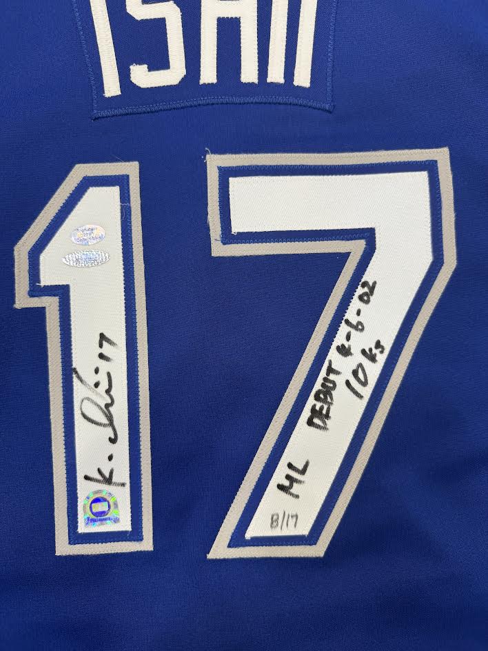 Kaz Ishii Autographed Hand Signed Custom Los Angeles Dodgers Jersey W/ Insc. - Tristar COA
