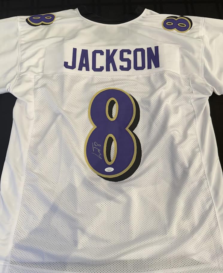 Lamar Jackson Autographed Hand Signed Custom Baltimore Ravens Jersey - JSA COA