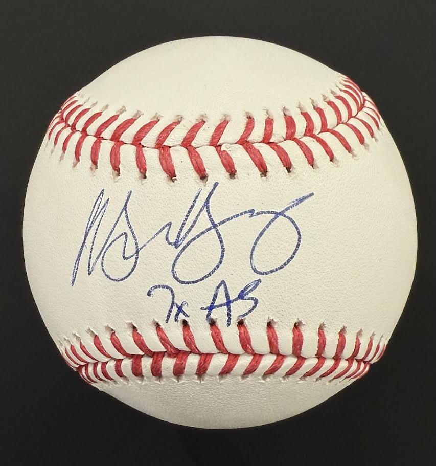 Michael Young Autographed Hand Signed Baseball W/ Inscription - Authentic Ink COA