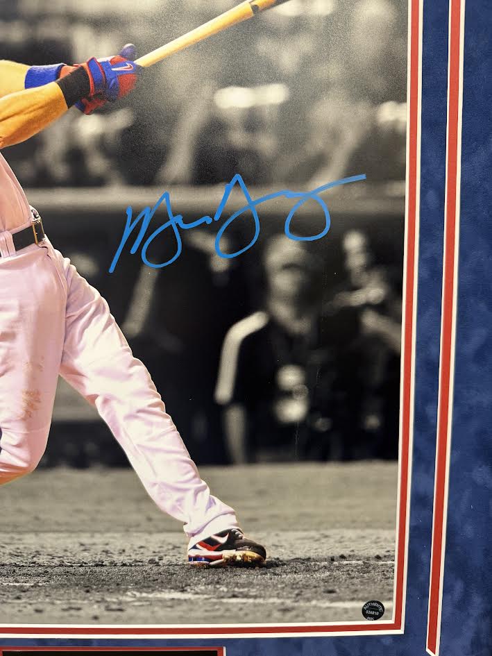 Michael Young Autographed Hand Signed Custom Framed 16x20 Texas Rangers Photo - Authentic Ink COA