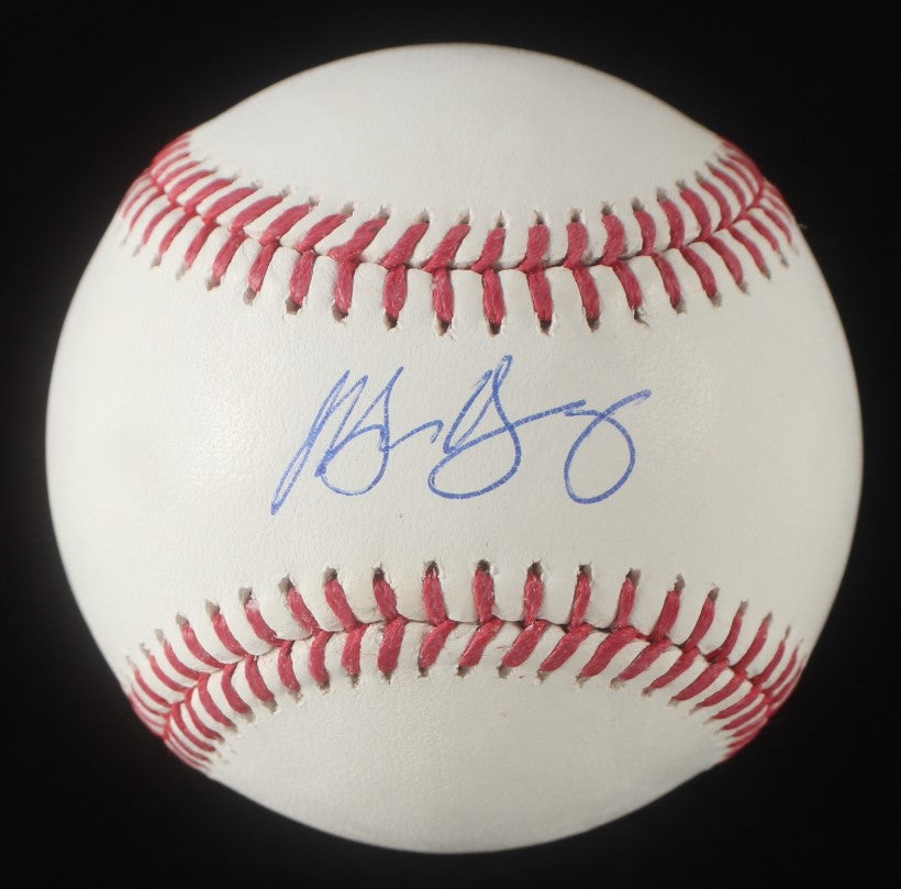 Michael Young Autographed Hand Signed OML Baseball - PIA COA
