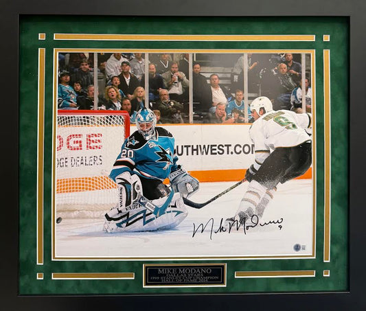 Mike Modano Autographed Hand Signed Custom Framed Dallas Stars 16x20 Photo - Beckett COA