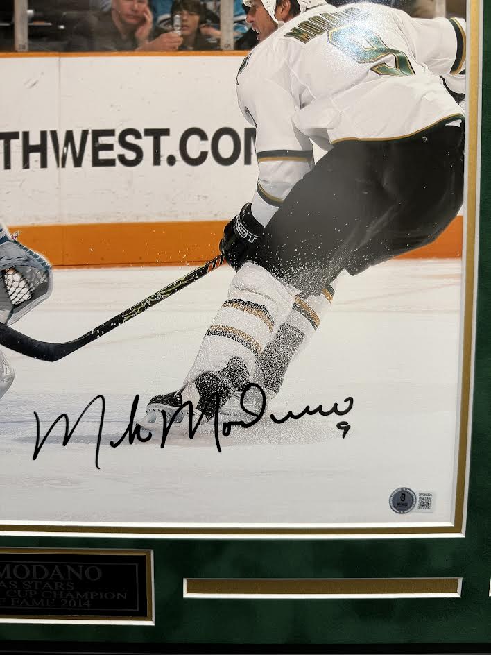 Mike Modano Autographed Hand Signed Custom Framed Dallas Stars 16x20 Photo - Beckett COA