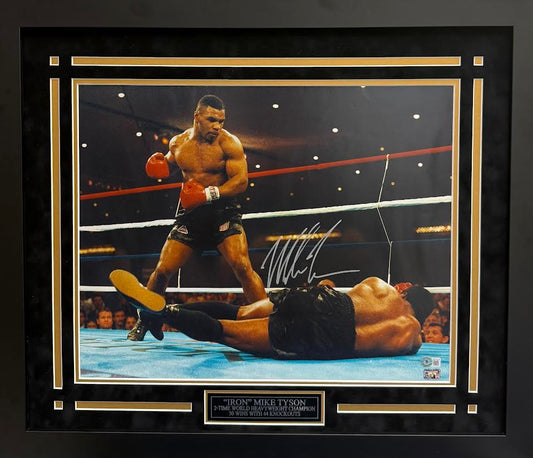 Mike Tyson Autographed Hand Signed Custom Framed 16x20 Photo - Beckett COA