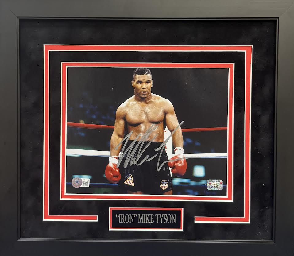 Mike Tyson Autographed Hand Signed Custom Framed 8x10 Photo - Beckett COA