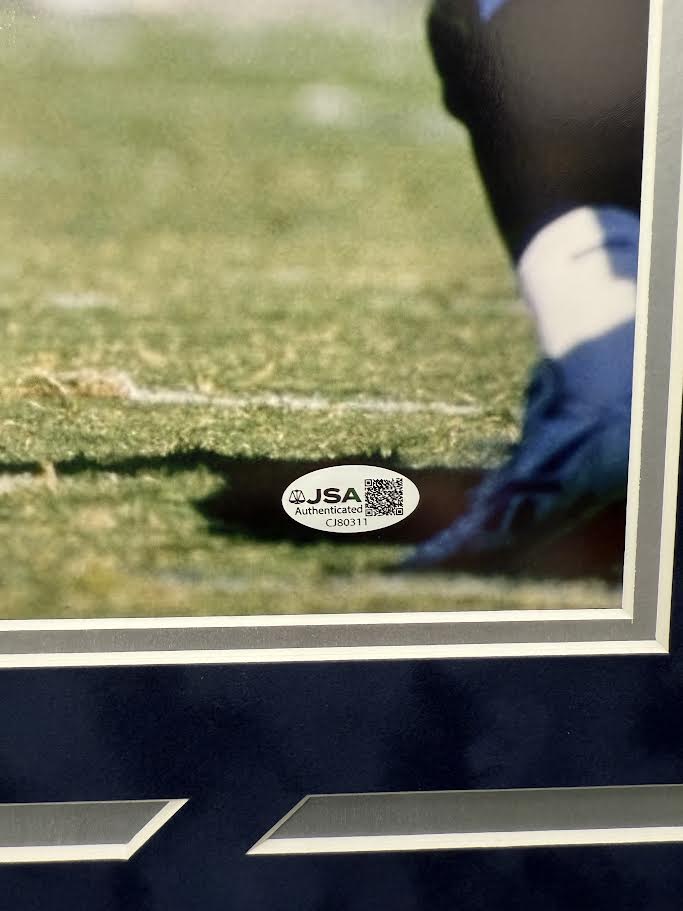 Daryl "Moose" Johnston Autographed Hand Signed Custom Framed 16x20 Dallas Cowboys Photo W/ Insc. - JSA COA