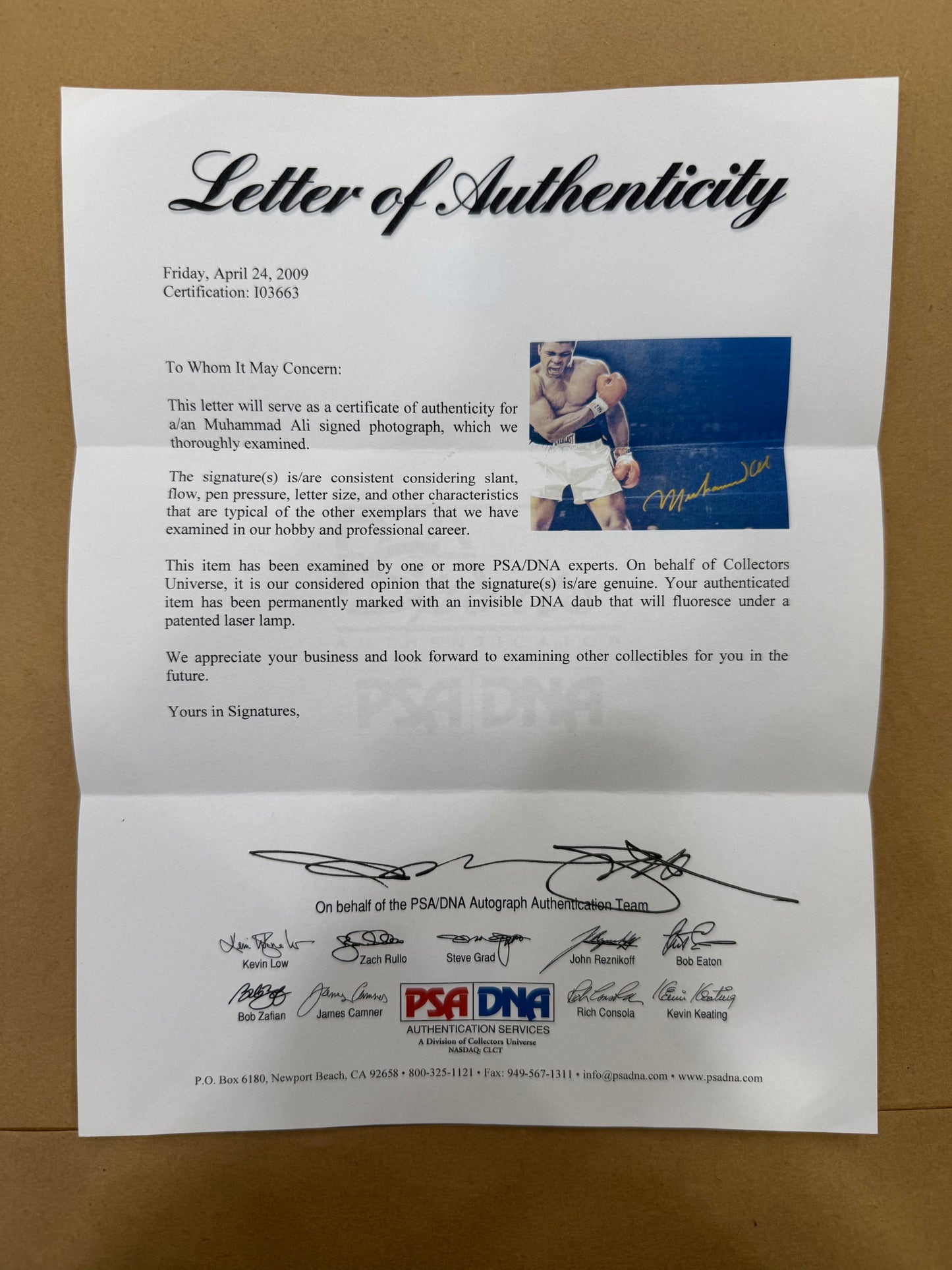 Muhammad Ali Autographed Hand Signed Custom Framed 16x20 Photo - PSA/DNA LOA