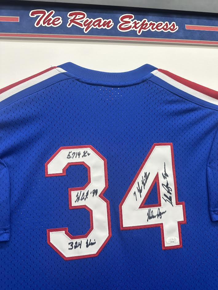 Nolan Ryan Autographed Hand Signed Custom Framed Texas Rangers Jersey - Nolan Hologram