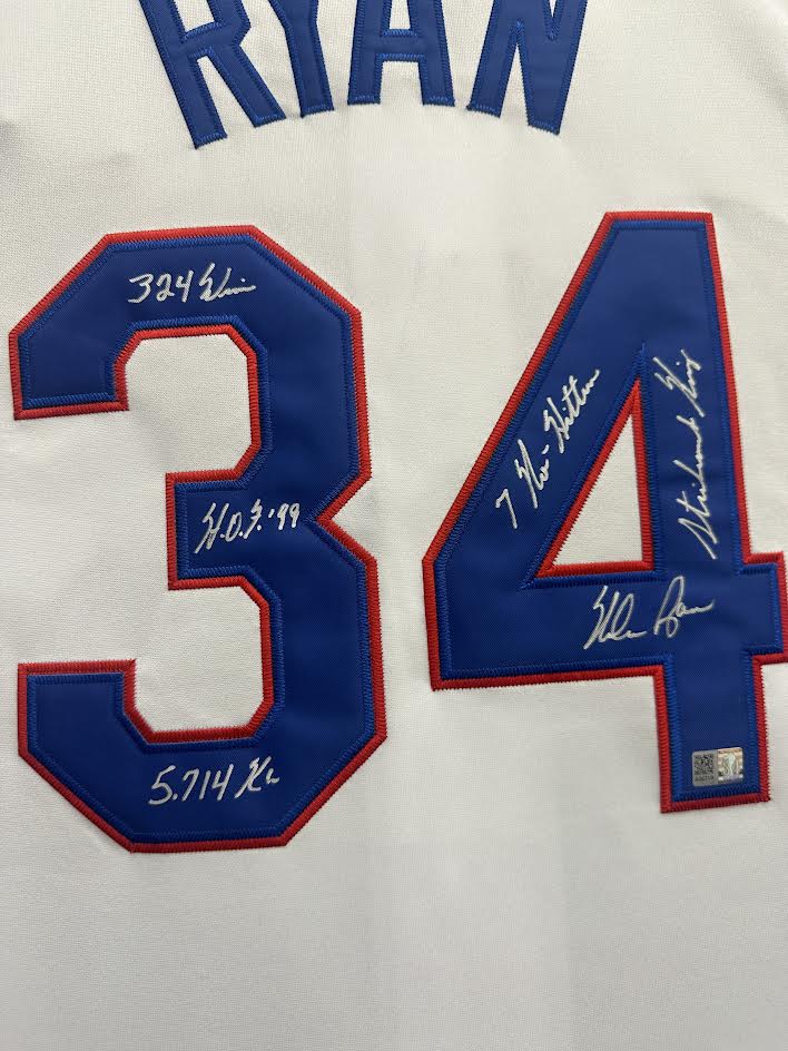 Nolan Ryan Autographed Hand Signed Custom Framed Texas Rangers Jersey - Nolan Holo