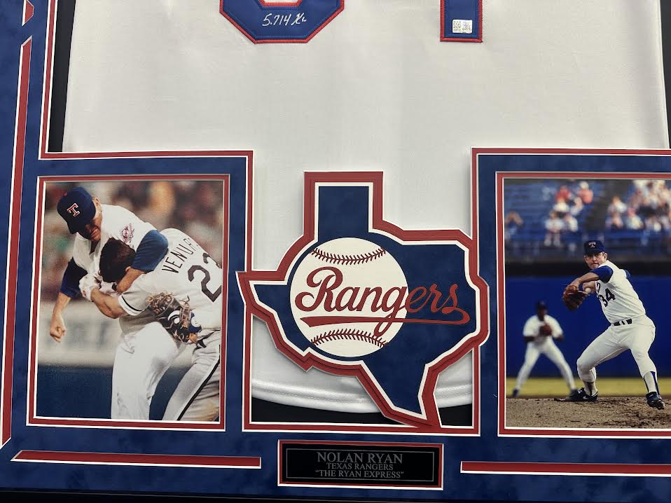 Nolan Ryan Autographed Hand Signed Custom Framed Texas Rangers Jersey - Nolan Holo