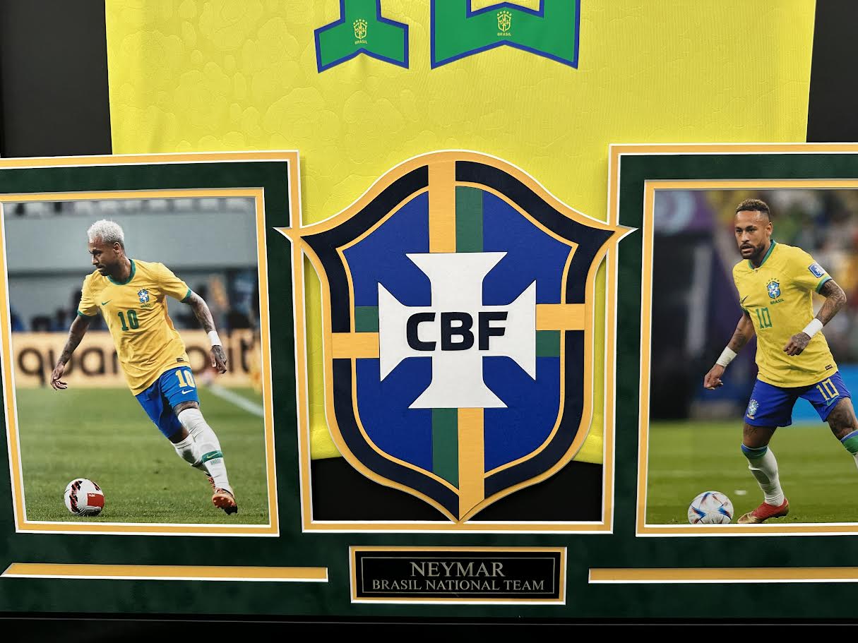 Neymar Jr. Autographed Hand Signed Custom Framed Brazil Jersey - Beckett COA