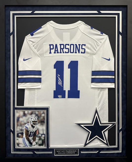 Micah Parsons Autographed Hand Signed Custom Framed Dallas Cowboys Jersey - Fanatics COA