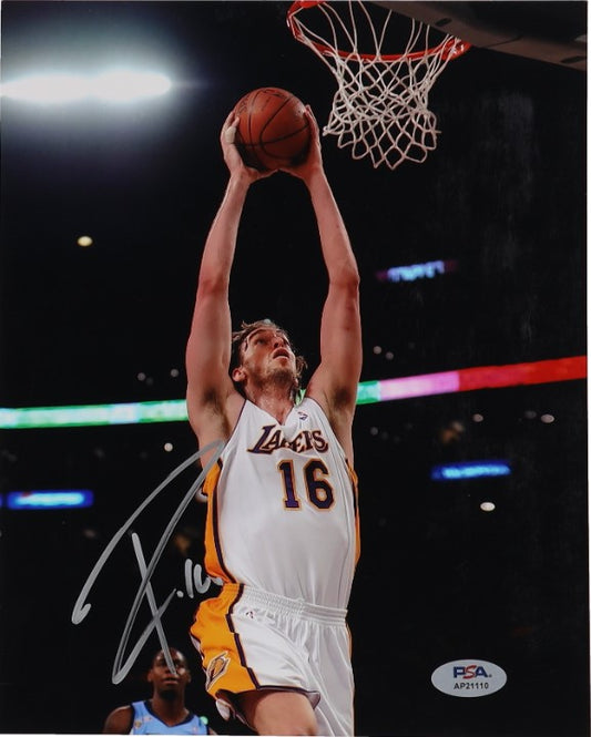 Pau Gasol Autographed Hand Signed 8x10 Los Angeles Lakers Photo - PSA COA
