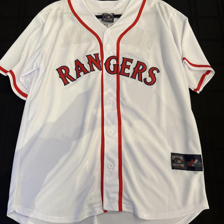 Pudge Rodriguez Autographed Hand Signed Custom Majestic Texas Rangers Jersey - JSA COA