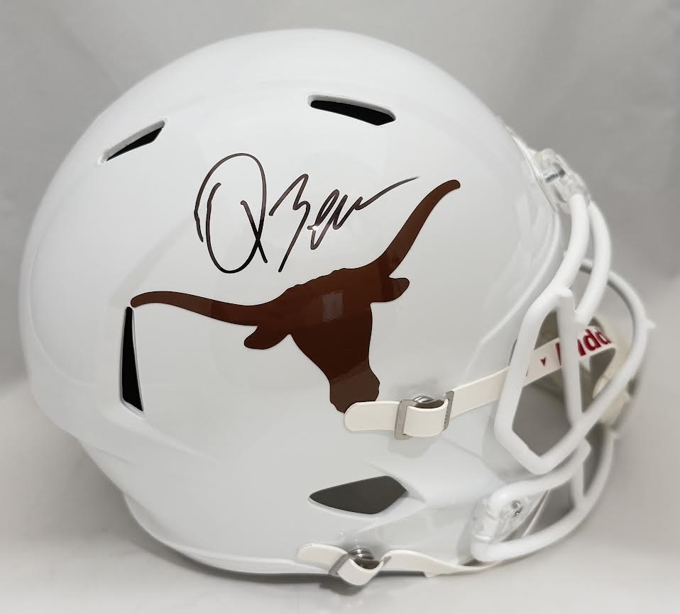 Quinn Ewers Autographed Hand Signed Full Size Replica Texas Longhorns Helmet - Beckett COA