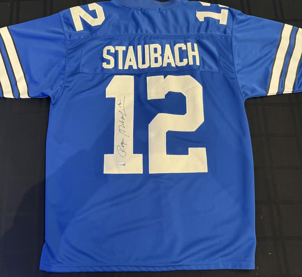 Roger Staubach Autographed Hand Signed Mitchell & Ness Throwback Dallas Cowboys Jersey - JSA COA