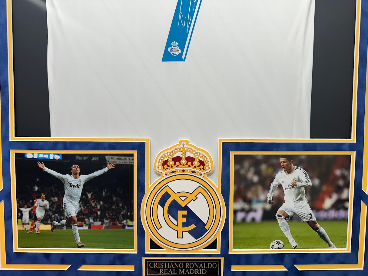 Cristiano Ronaldo Autographed Hand Signed Custom Framed Real Madrid Jersey - Beckett COA