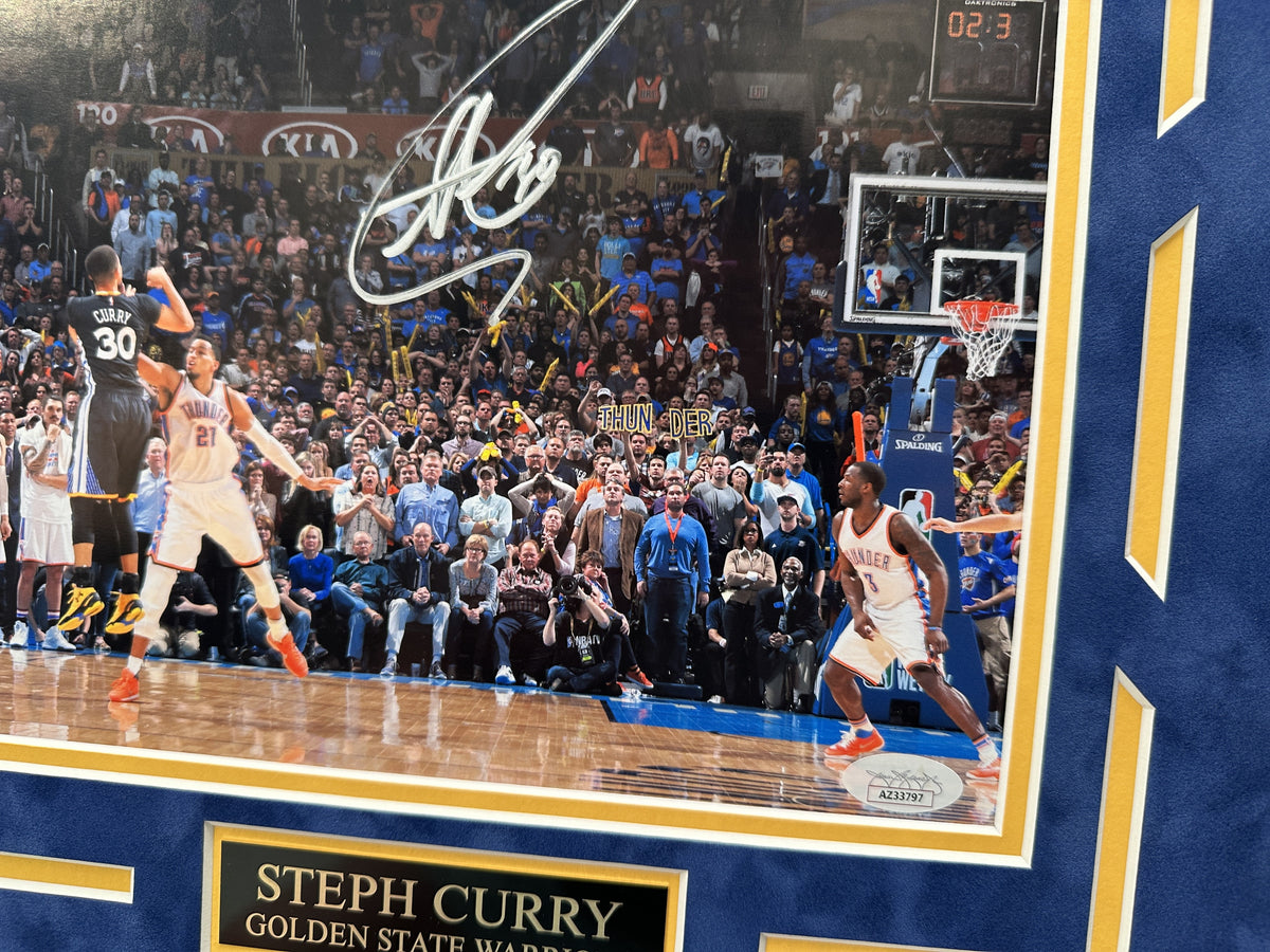 Stephen Curry Autographed Hand Signed Custom Framed 8x10 Golden State Warriors Photo - JSA COA