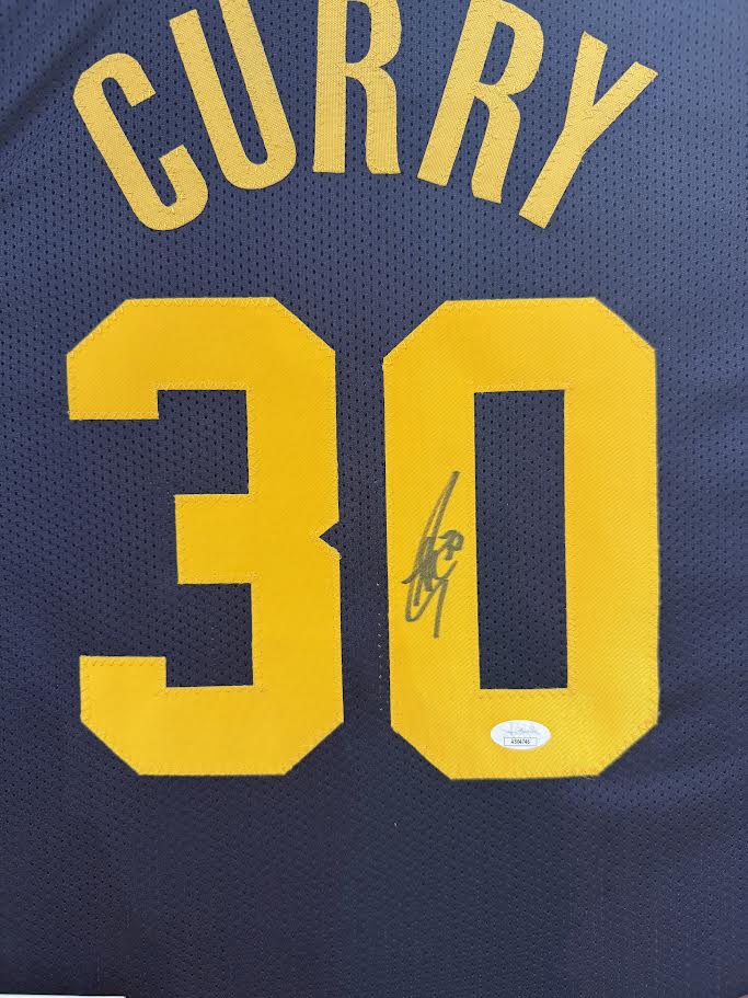 Stephen Curry Autographed Hand Signed Custom Framed Golden State Warriors Jersey - JSA COA