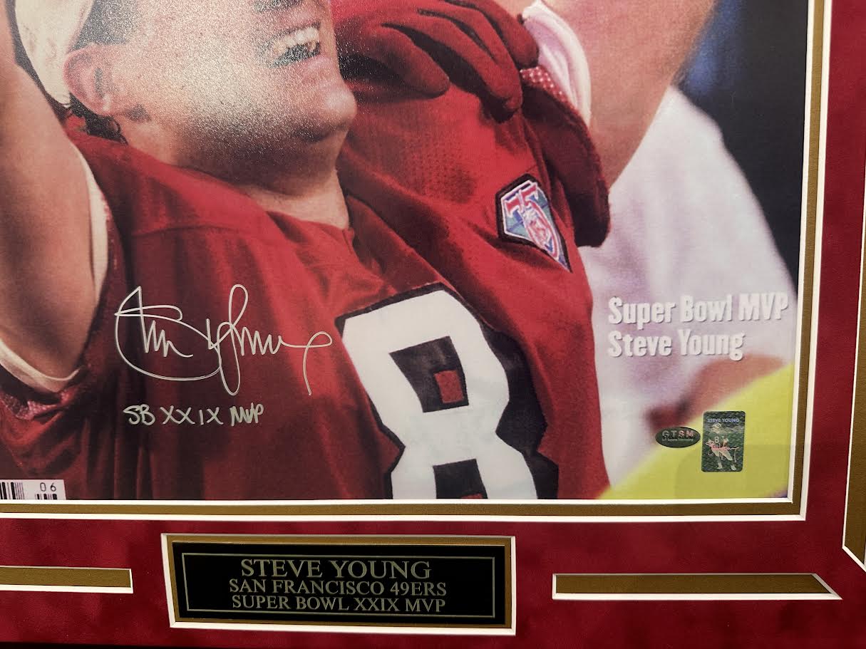 Steve Young Autographed Hand Signed Custom Framed 16x20 San Francisco 49ers Photo W/ Inscription - Steve Young Hologram
