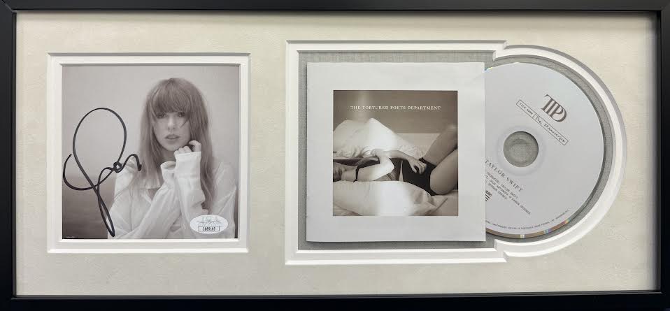 Taylor Swift Autographed Hand Signed Custom Framed Tortured Poets CD - JSA COA