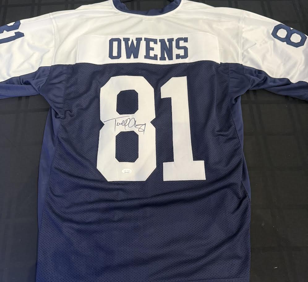 Terrell Owens Autographed Hand Signed Custom Dallas Cowboys Jersey - JSA COA